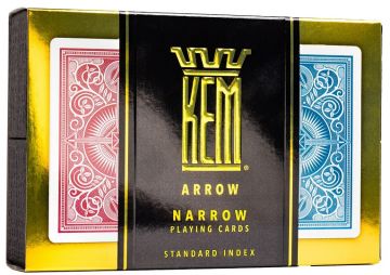 Kem Arrow Playing Cards: Red & Blue Bridge Size, Regular Index 2-Deck Set